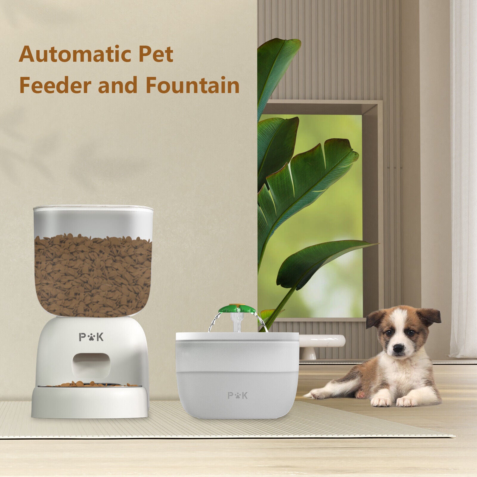 Futterautomat Katze & Hund Automatischer Futterspender Feeder Wasserspender